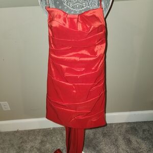 Elegant Red Strapless Dress